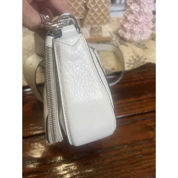 Marc Jacobs Leather Saddle Bag Cream Crossbody Western Flare Classic Style Bag - Picture 4 of 14